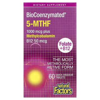 BioCoenzymated, Folato + B12, 60 Quick-Dissolve tabs
