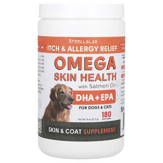 Omega Skin Health with Salmón Oil, para Perros y Gatos, 180 Soft Chews, 18 oz (513 g)