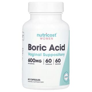 Supositorios Vaginales de Ácido Bórico 600 mg, 60 caps