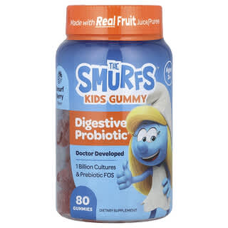 Niños gomita, Digestivo Probiótico, edades 3+, Smurf Berry , 80 gomitas