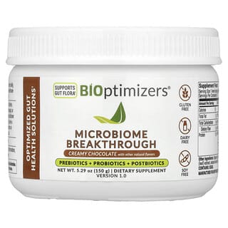 Microbiome Breakthrough, Prebióticos, Probióticos y Postbióticos, Chocolate Cremoso 5.29 oz (150 g)