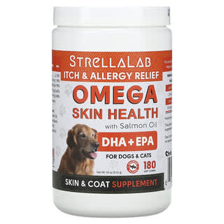 Omega Skin Health With Salmón Oil, para Perros y Gatos, Salmón, 180 Soft Chews, 18 oz (513 g)