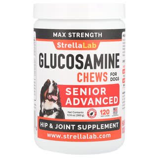Glucosamine Chews, Max Strength, Senior Advanced, para Perros, Pollo, 120 Soft Chews, 12.6 oz (360 g)