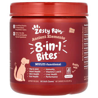 Ancient Elements, 8-in-1 Bites, para Perros, All Ages, Bison, 90 Soft Chews, 10.4 oz (297 g)