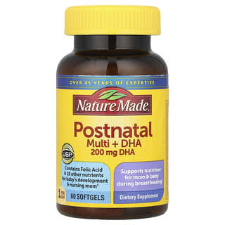 Postnatal Multivitamínico + DHA, 60 softgels