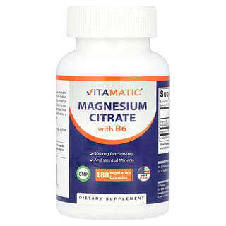 Vitamatic, Citrato de Magnesio con Vitamina B6. 180 vcaps
