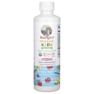 Organic Niños Multivitamínico Liposomal, edades 4-13 años, Fresa Cereza Vainilla, 15.22 fl oz (450 ml)