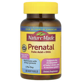 Prenatal Ácido Fólico + DHA, 60 softgels