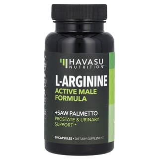 L-Arginine, Active Masculina Formula + Saw Palmetto, 60 caps