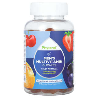 Multivitamínico para Hombre, sabor Naranja, Cereza y Fresa. 90 gomitas.