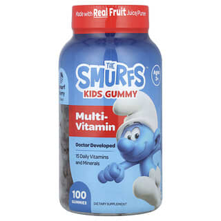 Niños gomita, Multivitamínico, edades 3+, Smurf Berry, 100 gomitas