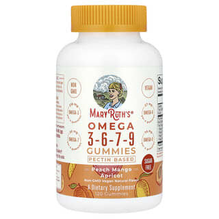 Omega 3-6-7-9 gomitas, Durazno Mango Apricot, 120 gomitas