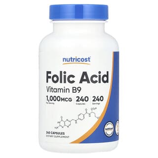 Ácido Fólico, 1,000 mcg, 240 caps