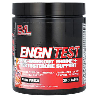 ENGN Test, Pre-Workout Engine + Testosterona Soporte, Fruit Punch, 10.05 oz (285 g)