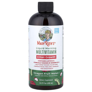 Líquido Morning Multivitamínico + Cabello, Dragon Fruit Melon, 15.22 fl oz (450 ml)