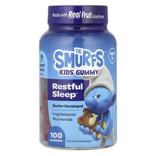 Niños Gomita, Restful Sueño, 3+ Años, Smurf Berry, 100 Gomitas