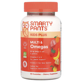 Niños Plus, Multivitamínico y Omegas gomitas, Limón, Naranja, y Fresa Banana, 60 gomitas