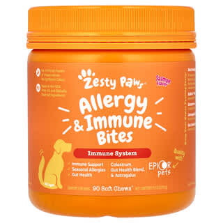Alergias & Immune Bites, para Perros, All Ages, Salmón, 90 Soft Chews, 11.1 oz (315 g)