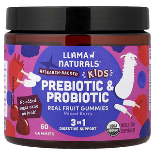 para Niños Prebiótico & Probiótico, Real FrUrinarioa Gummies, FrUrinarioos Rojos 60 Gomitas