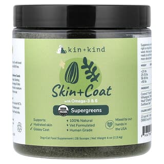 Skin + Coat, Supergreens para Perros y Gatos, 4 oz (113.4 g)