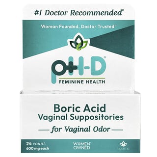 Ácido Bórico Supositorios Vaginales, 600 mg, 24 unidades