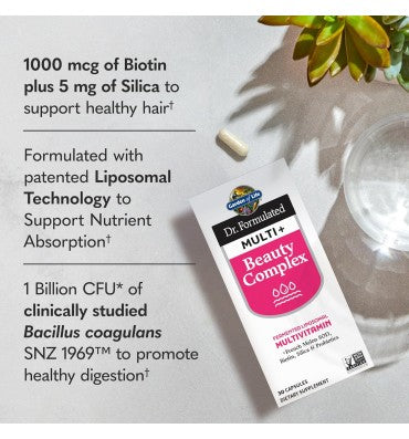Garden of Life Dr. Formulated Multi Plus, soporte Belleza. 30 caps.