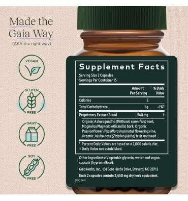 Gaia Herbs, Sleep Thru soporte para descanso nocturno. 30 y 60 Vcaps