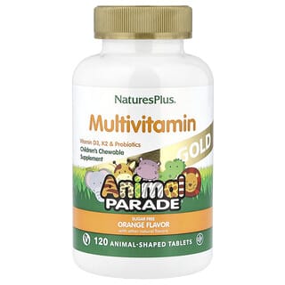 Animal Parade Gold, Niños masticable Multivitamínico, Naranja, 120 Animal-Shaped tabs