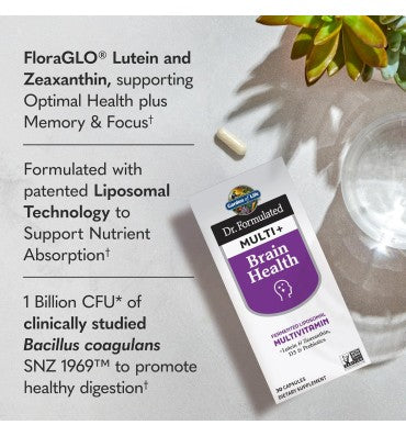 Garden of Life Dr. Formulated Multi Plus, soporte para sistema Cognitivo. 30 caps