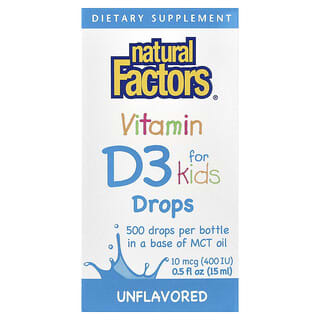 Vitamina D3, para Niños, sin sabor. 15 ml.