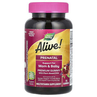 Alive! Prenatal Premium Gummy, Strawberry + Lemon, 75 gummies