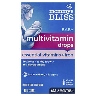 Bebé Multivitamínico gotas, Essential Vitamins + Hierro, edad 2 meses +, 1 fl oz ( 30 ml)