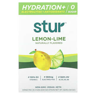 Hidratación + Electrolitos + Antioxidantes Mezcla para Bebida, Lemon-Lime 8 Sticks, 0.14 oz (4 g) Cada Uno