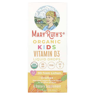 Vitamina D3, para Niños, orgánica, edades 4-13 años, sabor Naranja, 640 IU. 15 ml.