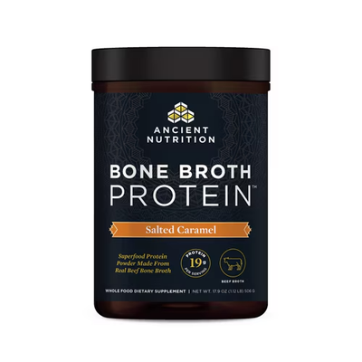 Proteína de Caldo de Hueso de Res sabor Caramelo Salado. 506 gr