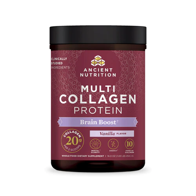 Proteína de Multi Colágeno, Brain Boost sabor Vanilla. 454 gr