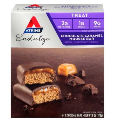 Endulge Bar Chocolate Caramel Mousse. 5 barras