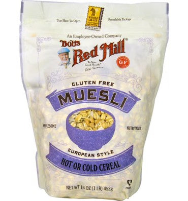 Muesli tipo Europeo, Libre de Gluten. 454 gr.