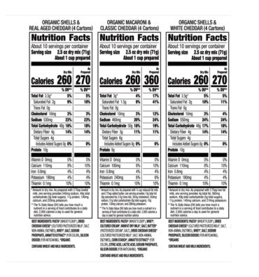 Pasta Macaroni y Conchitas con Queso Orgánico, Variety Pack. 12-pack