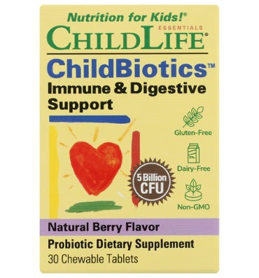 Probióticos para Niños +1, 5 billones, sabor Berry. 30 tabs.