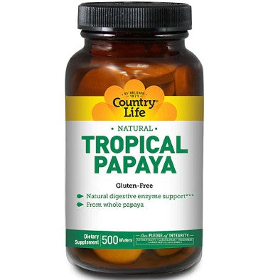 Enzimas de Papaya Tropical en Tabletas Masticables. 500 Tabs