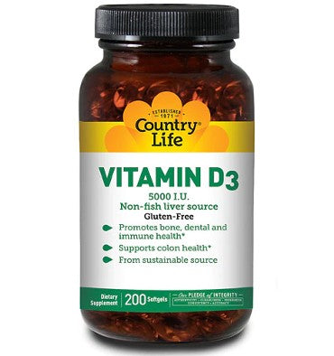 Vitamina D3, 5000 IU. 200 softgels.