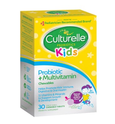 Probióticos y Multivitamínico para Niños sabor Frutas. 30 chew tabs