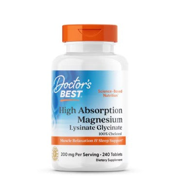 Doctor's Best, Glicinato de Magnesio Quelado. 120 y 240 Vcaps