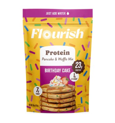 Harina para Hotcakes y Waffles con Proteína Vegana Birthday Cake. 454 gr.