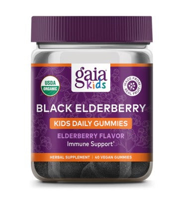 Gaia Herbs, Black Elderberry Orgánico para Niños. 40 VGummies