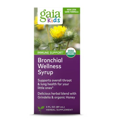 Gaia Herbs, Jarabe Orgánico Bronquial para Niños. 89 ml
