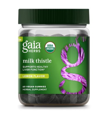 Gaia Herbs, Cardo Mariano (Milk Thistle) sabor Limón. 60 VGummies