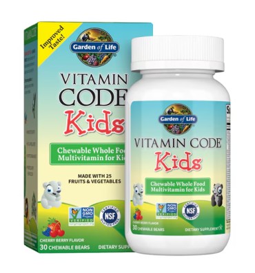 Multivitamínico Raw Vegano para Niños, Ositos sabor Berries. 2 opc