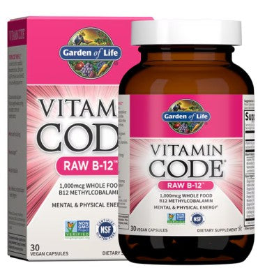 Vitamina B12, RAW Vitamin Code. 30 V-caps.